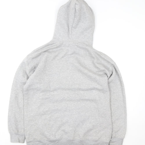 Pull&Bear Women Grey Hoodie Small Cotton Blend Pullover Casual