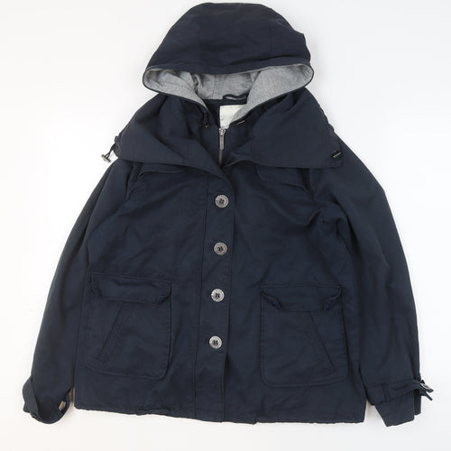 RJR John Rocha Women's Blue Hooded Trench Jacket Size 12