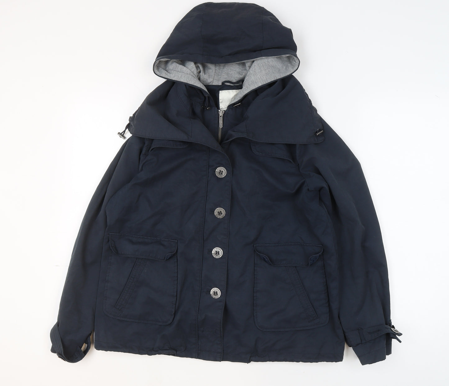 RJR John Rocha Women's Blue Hooded Trench Jacket Size 12