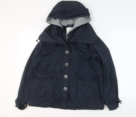 RJR John Rocha Women's Blue Hooded Trench Jacket Size 12