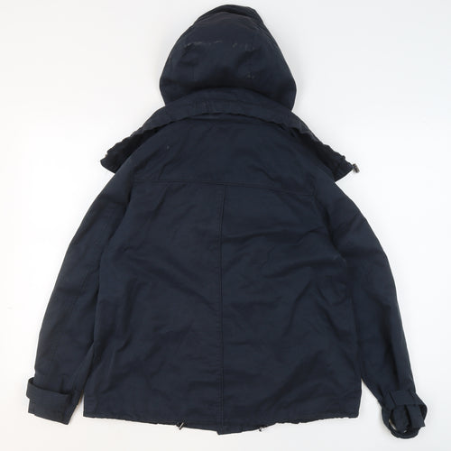 RJR John Rocha Women's Blue Hooded Trench Jacket Size 12