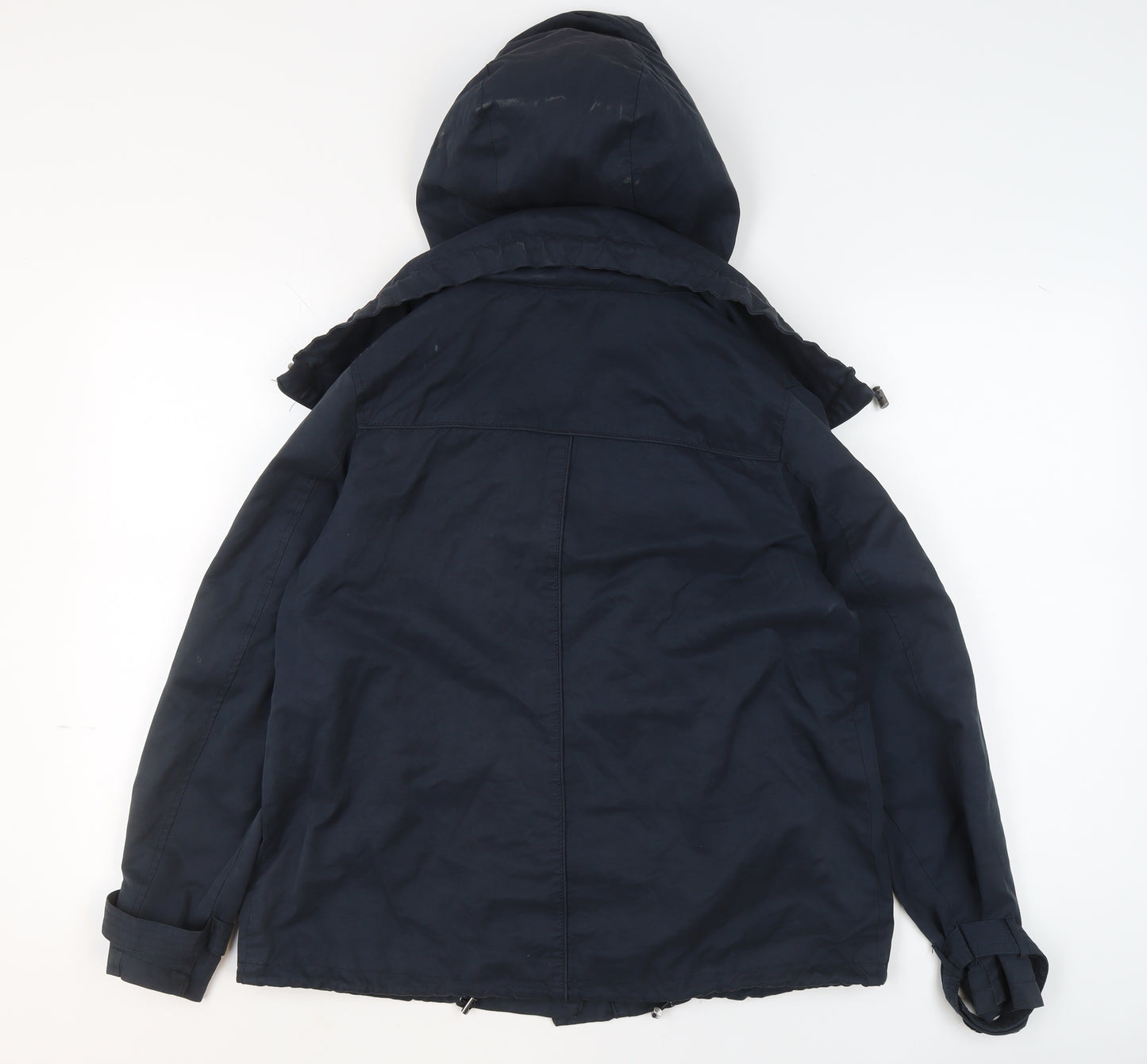 RJR John Rocha Women's Blue Hooded Trench Jacket Size 12