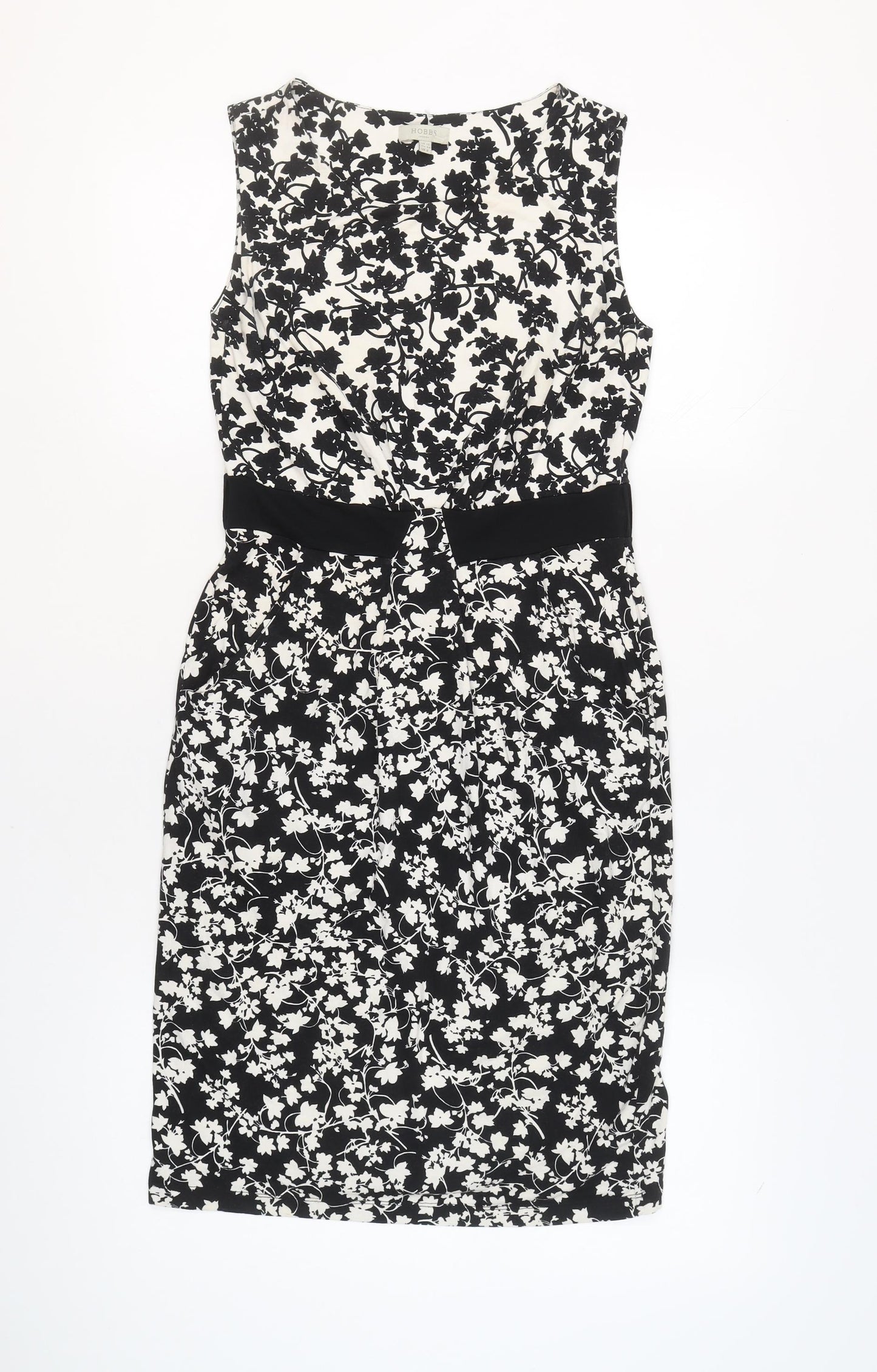 Hobbs Women’s Black Floral Sheath Dress Size 10 Sleeveless
