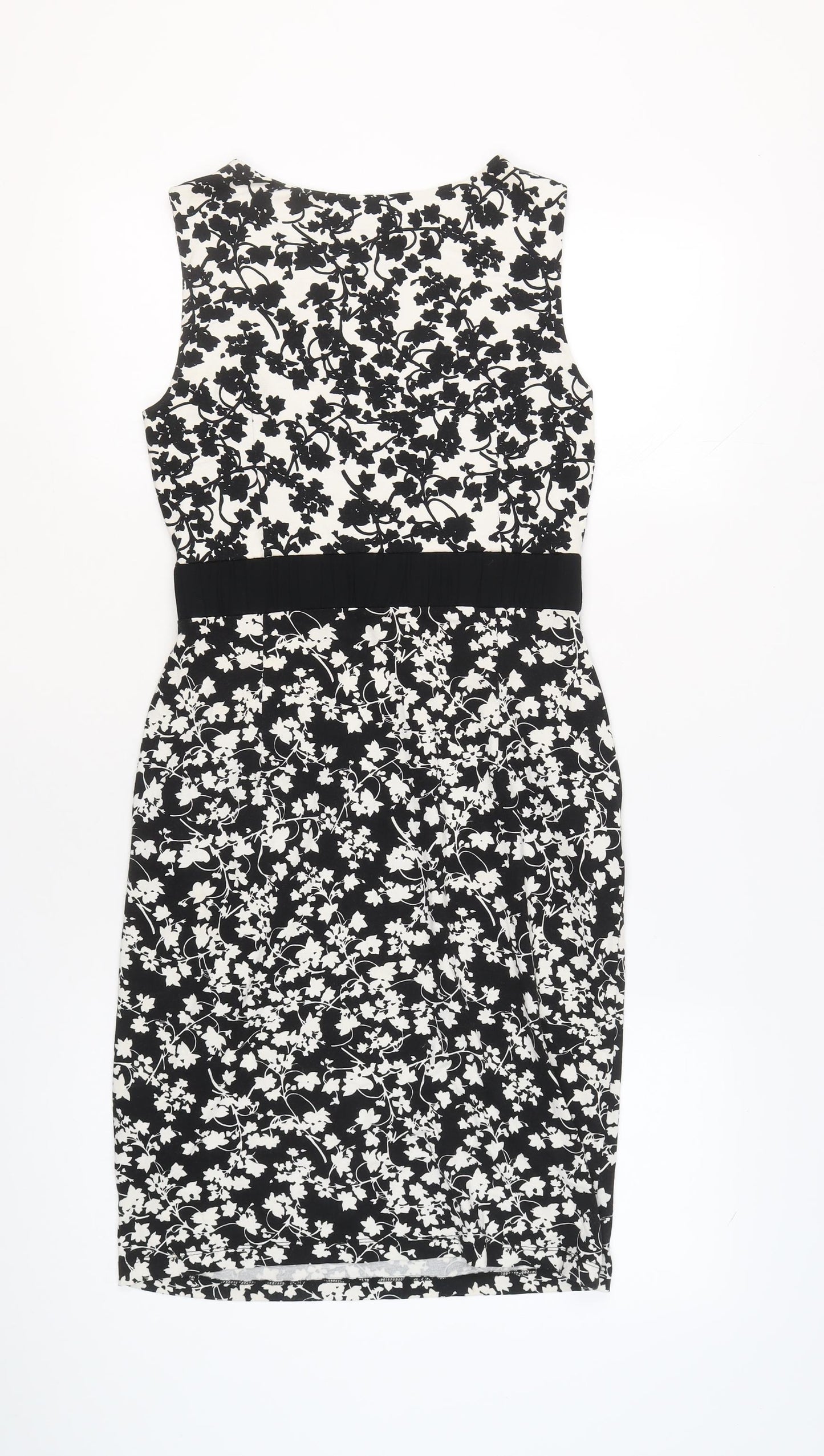 Hobbs Women’s Black Floral Sheath Dress Size 10 Sleeveless