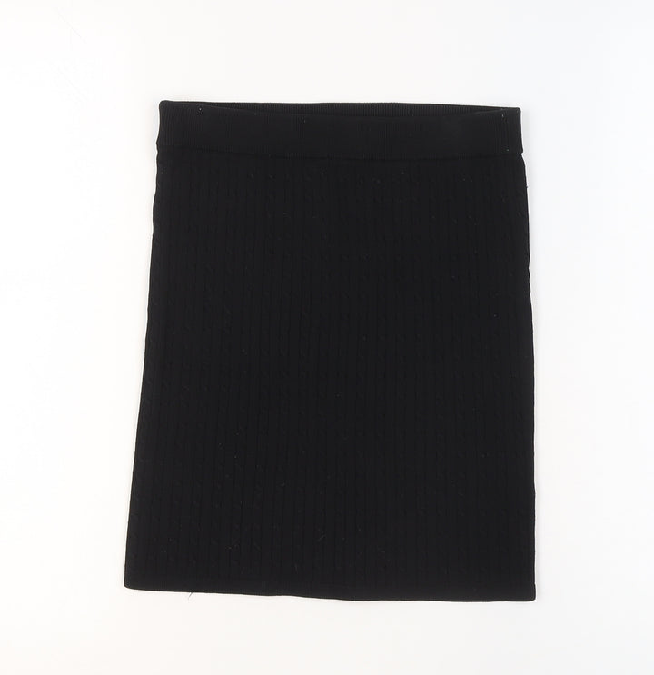 Jack Wills Womens Black Knit Pencil Skirt Size 6 Stretch