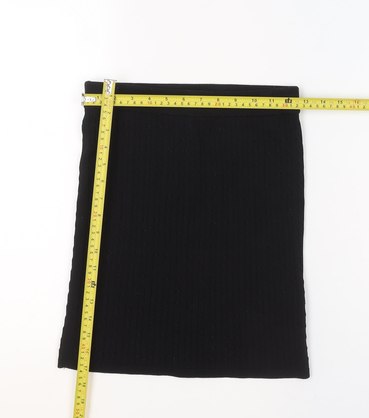 Jack Wills Womens Black Knit Pencil Skirt Size 6 Stretch