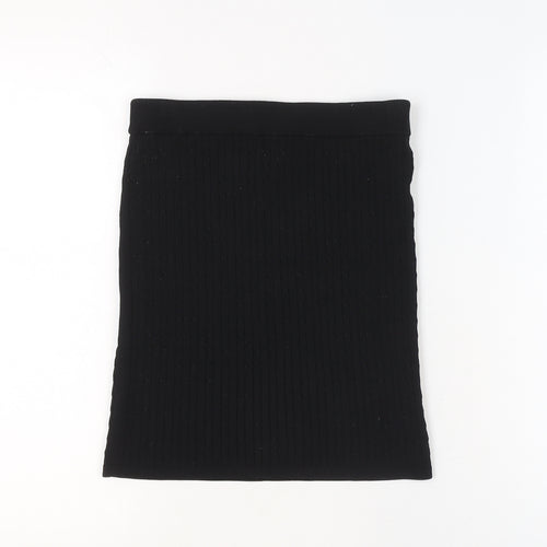 Jack Wills Womens Black Knit Pencil Skirt Size 6 Stretch