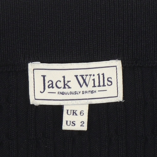 Jack Wills Womens Black Knit Pencil Skirt Size 6 Stretch