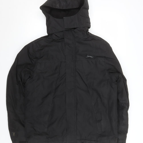 Slazenger Men's Black XS Hooded Parka Jacket Water Resistant