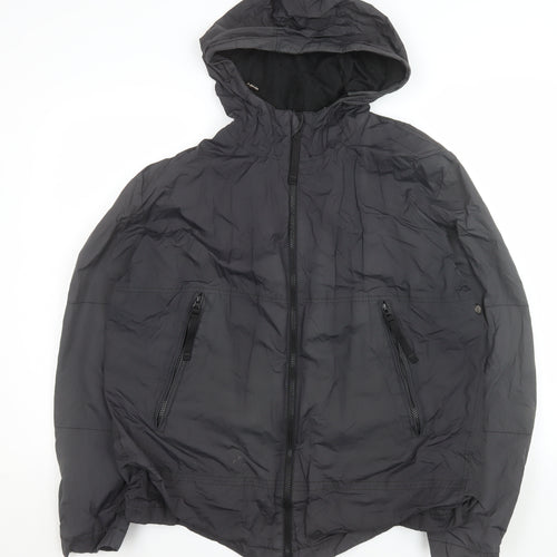 St. George by Duffer Black XL Women's Windbreaker Hooded Jacket