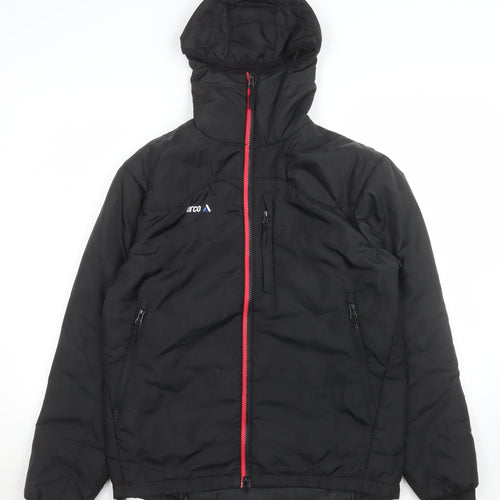 Furco Women's Black Hooded Puffer Jacket M Winter Warm Zip Coat