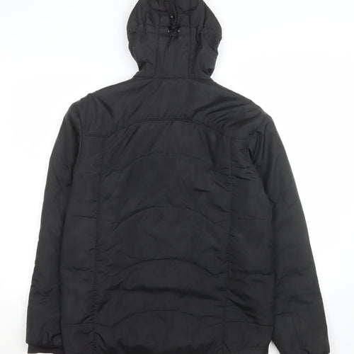 Furco Women's Black Hooded Puffer Jacket M Winter Warm Zip Coat