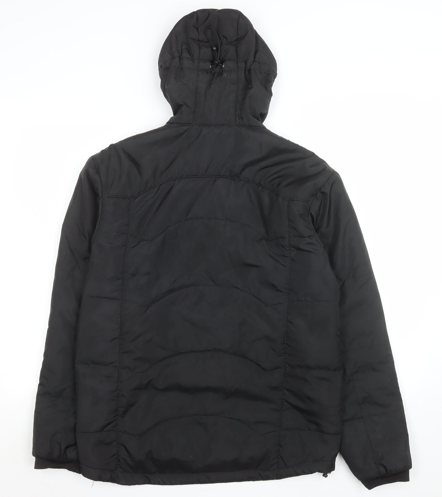 Furco Women's Black Hooded Puffer Jacket M Winter Warm Zip Coat