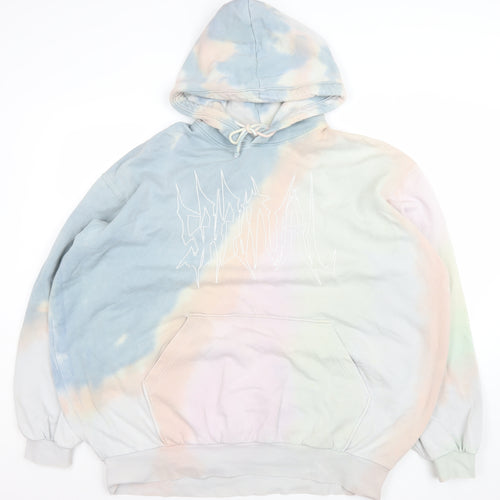 Weekday Men's Multicoloured Tie-Dye Pullover Hoodie Size S Regular Fit