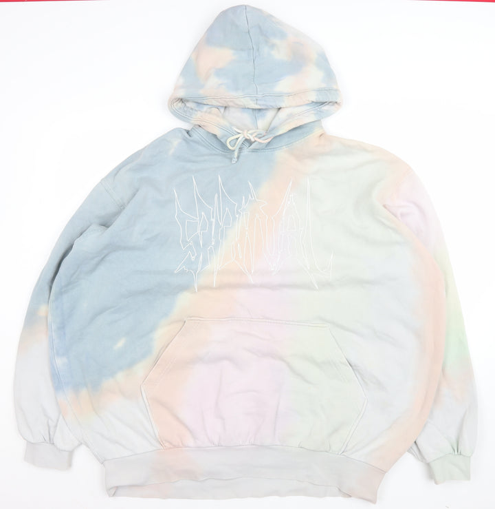 Weekday Men's Multicoloured Tie-Dye Pullover Hoodie Size S Regular Fit