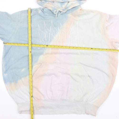 Weekday Men's Multicoloured Tie-Dye Pullover Hoodie Size S Regular Fit