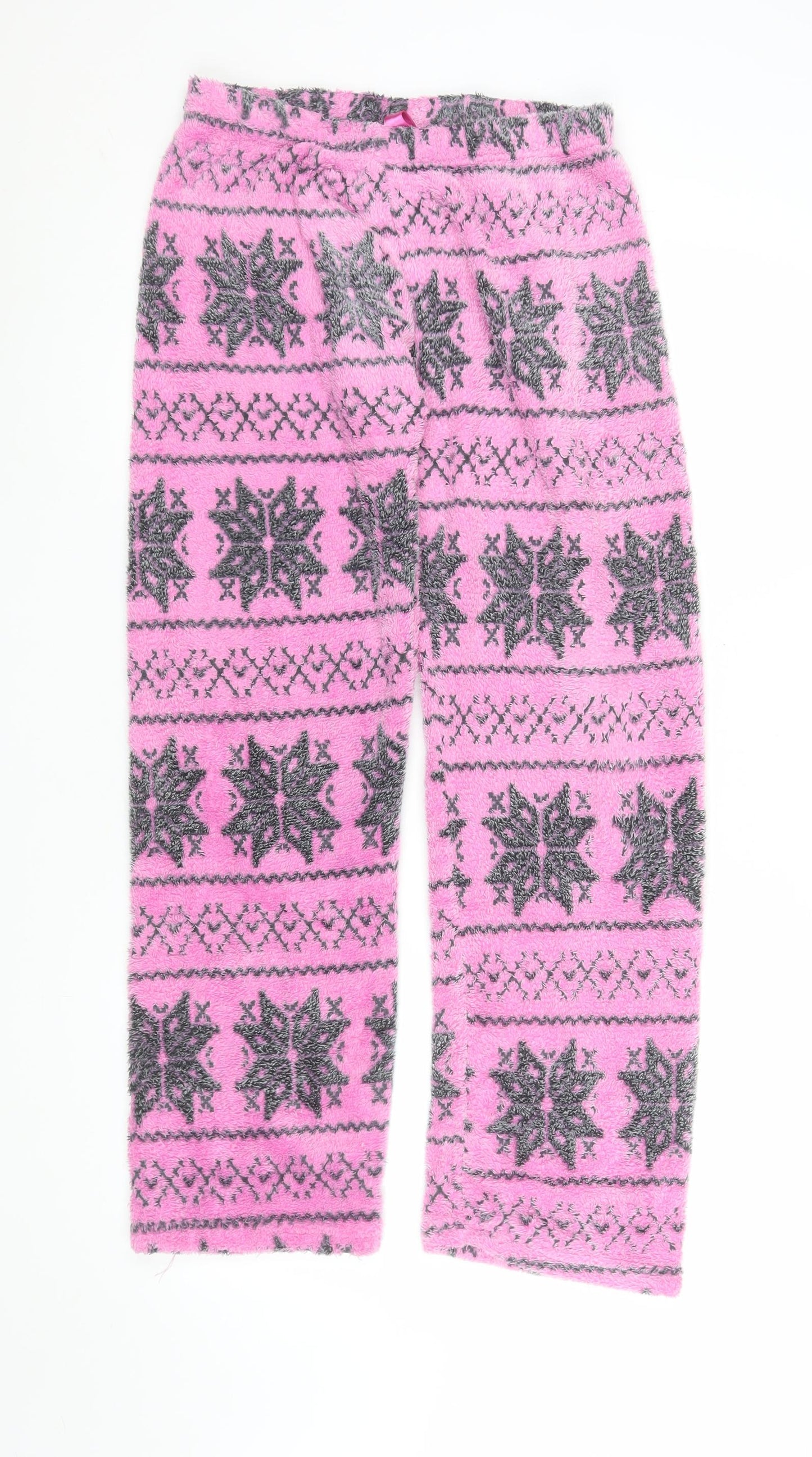 Selena Secrets Womens Pink Fair Isle Fleece Pyjama Pants Size 10-12