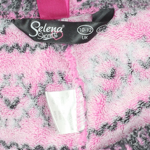 Selena Secrets Womens Pink Fair Isle Fleece Pyjama Pants Size 10-12