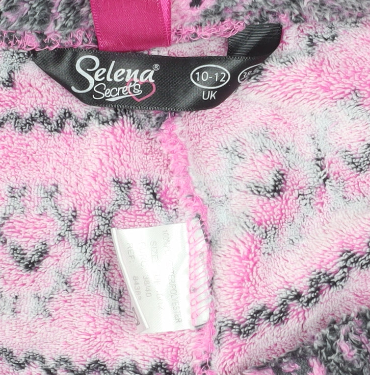 Selena Secrets Womens Pink Fair Isle Fleece Pyjama Pants Size 10-12