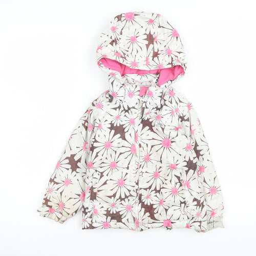 Trespass Girls Multicoloured Floral Hooded Waterproof Puffer Jacket 2-3 Years