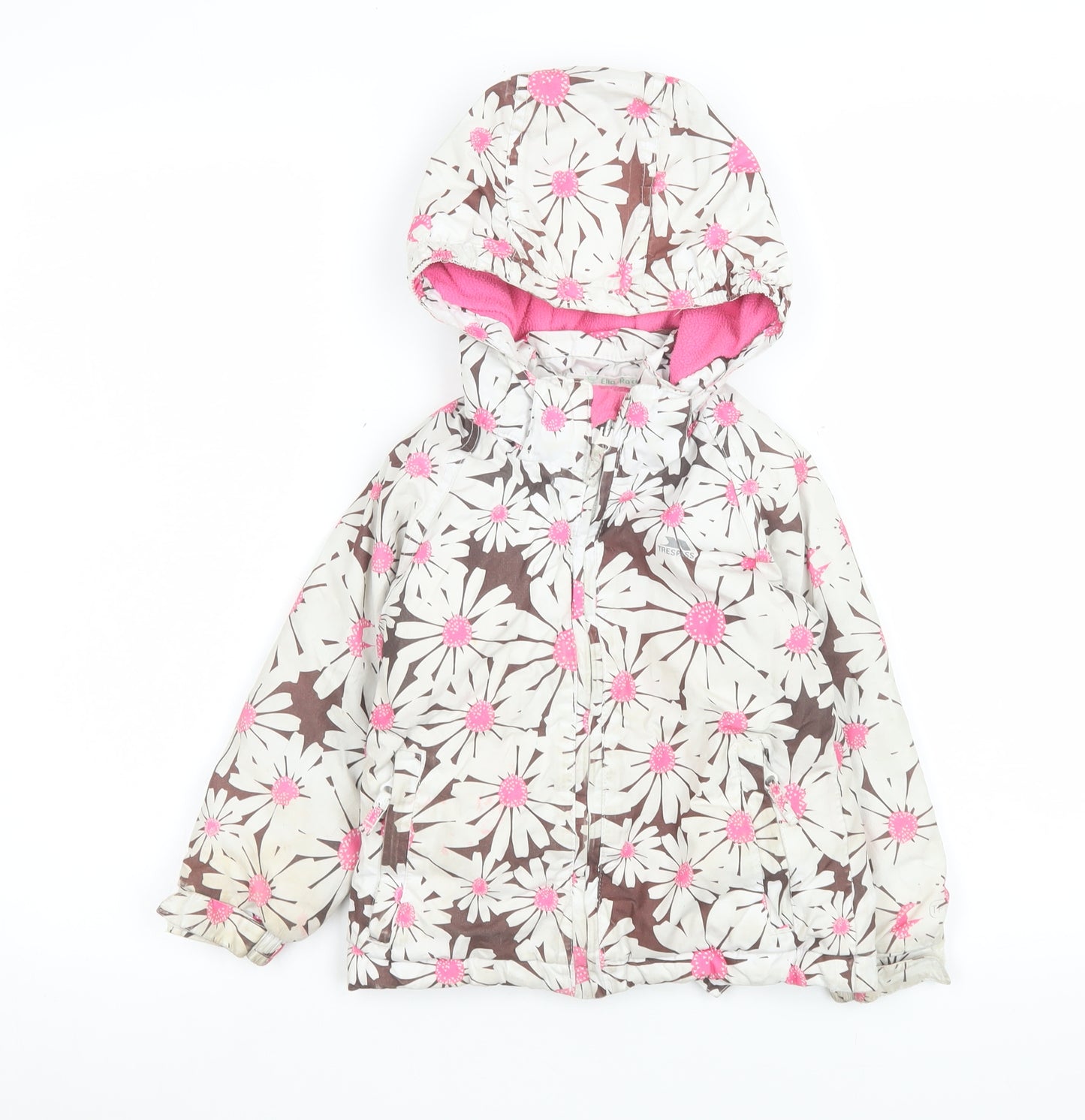 Trespass Girls Multicoloured Floral Hooded Waterproof Puffer Jacket 2-3 Years
