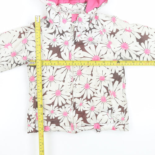 Trespass Girls Multicoloured Floral Hooded Waterproof Puffer Jacket 2-3 Years