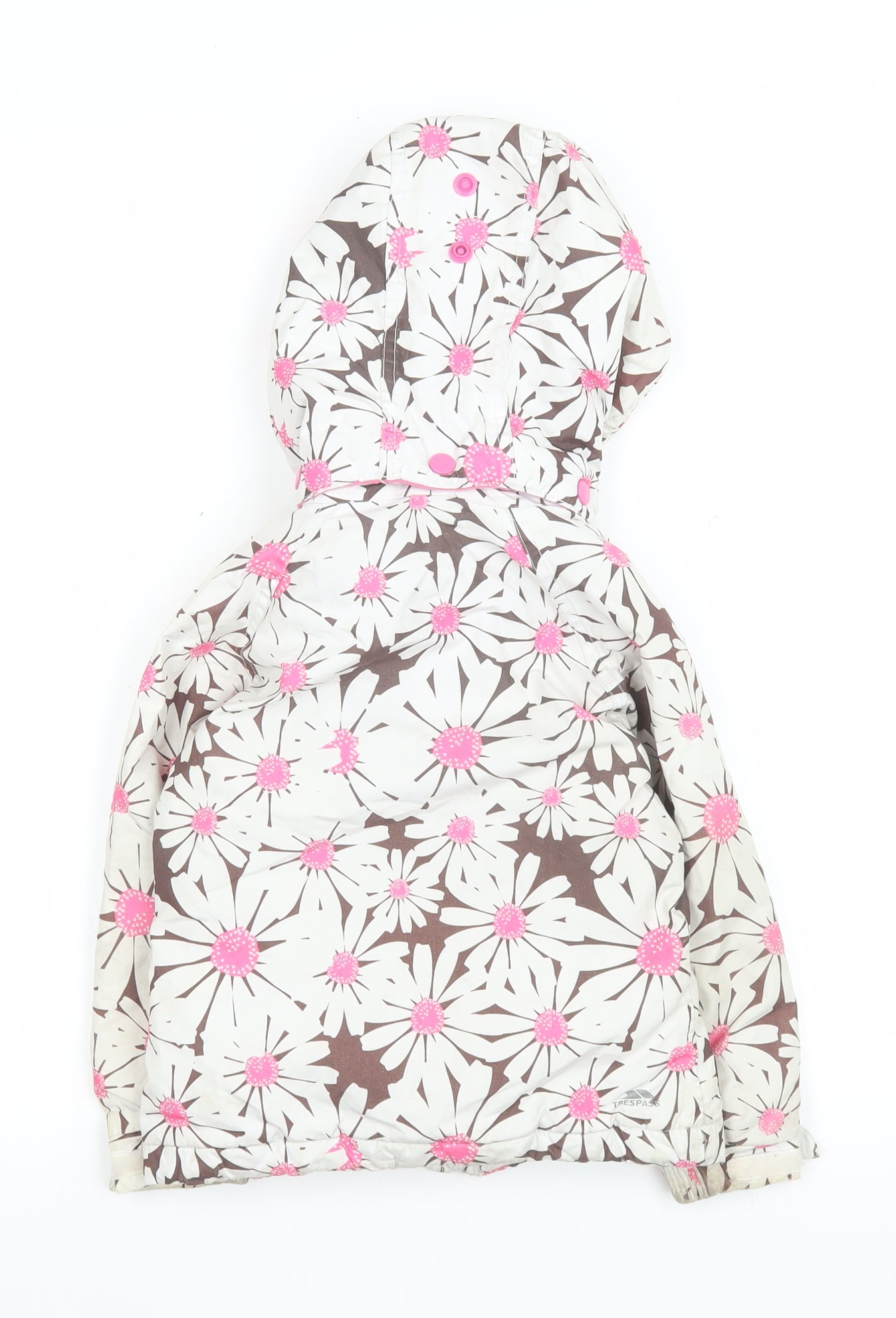 Trespass Girls Multicoloured Floral Hooded Waterproof Puffer Jacket 2-3 Years