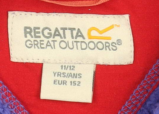 Regatta Girls Purple Fleece Jacket 11-12 Years Full Zip Outdoor Warm Layer