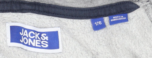 Jack & Jones Men's Grey Basic Full Zip Hooded Jacket Size S