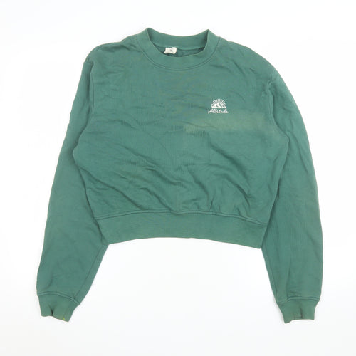 Urban Outfitters Women Green Crew Neck Cropped Sweatshirt Altitude S