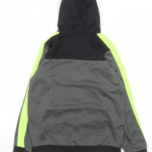 Tu Boys Grey Hooded Track Jacket Size 13 Years 158cm Polyester Zip Sportswear