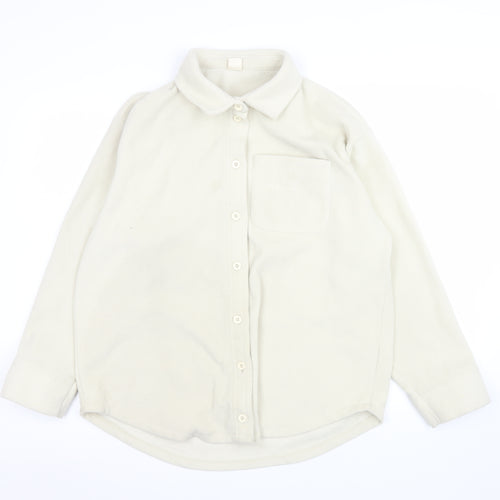 Urban Outfitters Mens Ivory Fleece Button Jacket Size M