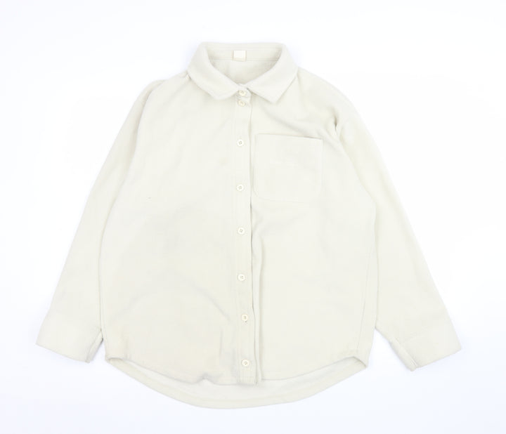 Urban Outfitters Mens Ivory Fleece Button Jacket Size M