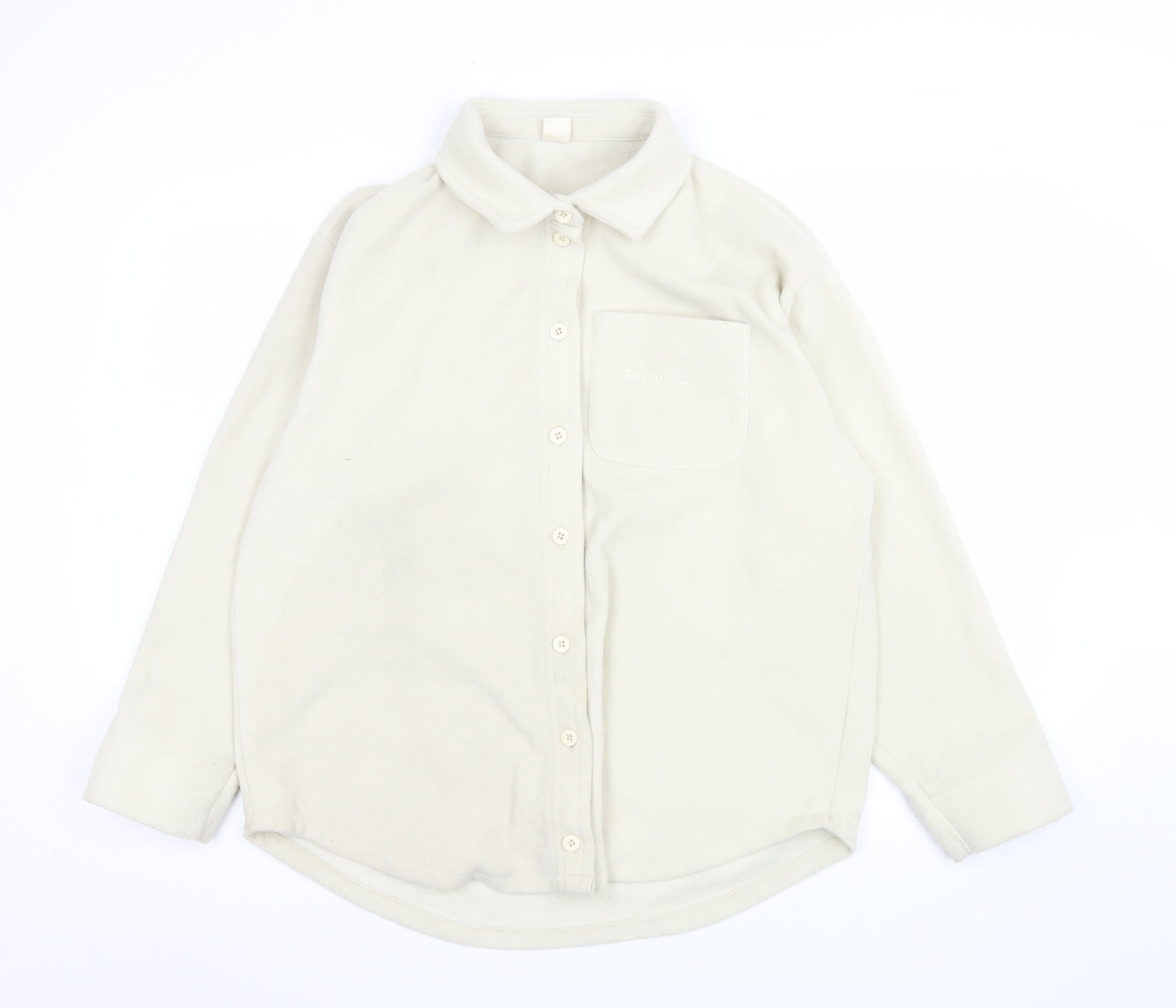 Urban Outfitters Mens Ivory Fleece Button Jacket Size M