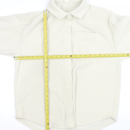 Urban Outfitters Mens Ivory Fleece Button Jacket Size M