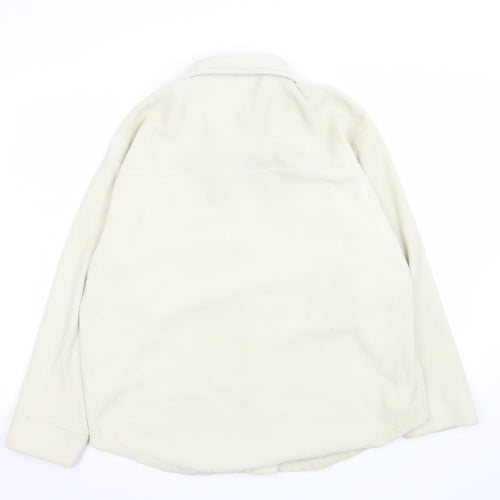 Urban Outfitters Mens Ivory Fleece Button Jacket Size M