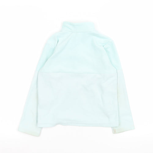 Decathlon Girls Blue Fleece 1/4 Zip Pullover Sweatshirt 4-5 Years
