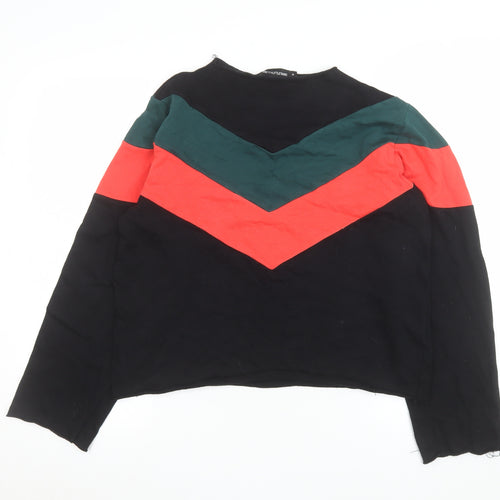 PrettyLittleThing Women’s Black Colourblock Cotton Sweatshirt Size M