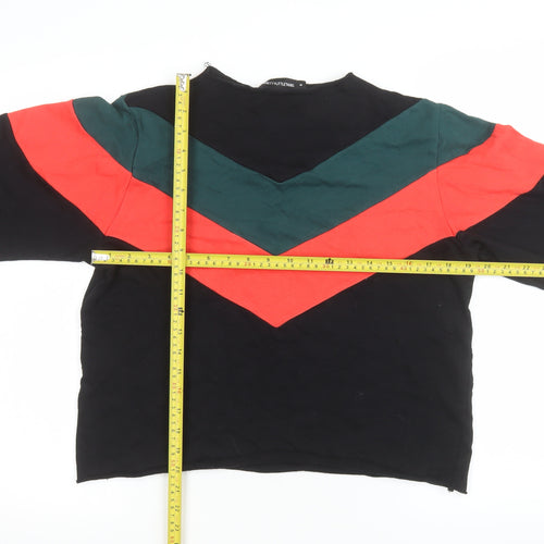 PrettyLittleThing Women’s Black Colourblock Cotton Sweatshirt Size M