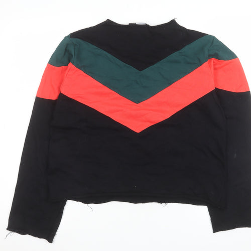 PrettyLittleThing Women’s Black Colourblock Cotton Sweatshirt Size M