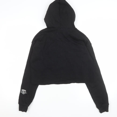 Bella + Canvas Womens Black Vineyard Cropped Hoodie Size S