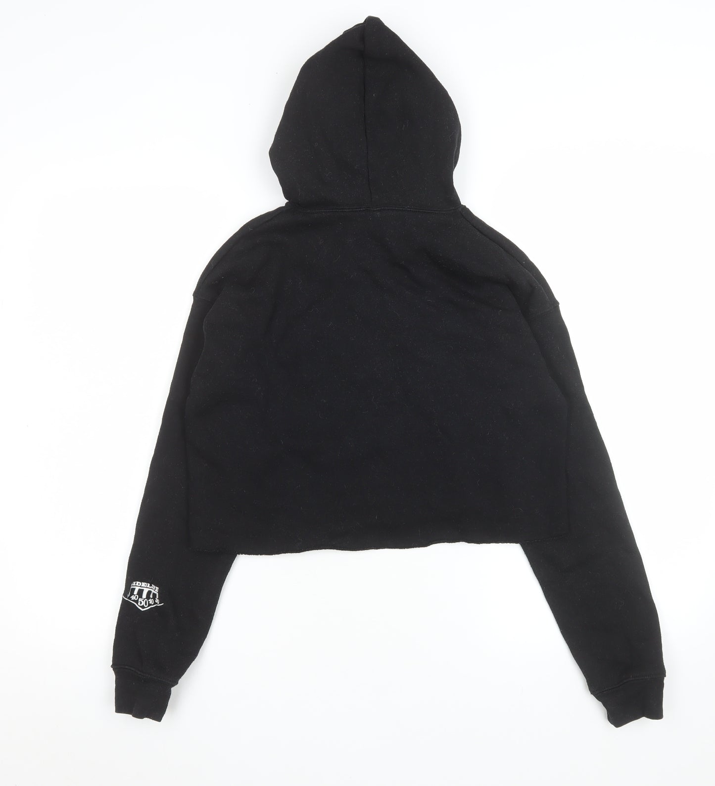 Bella + Canvas Womens Black Vineyard Cropped Hoodie Size S