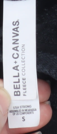 Bella + Canvas Womens Black Vineyard Cropped Hoodie Size S