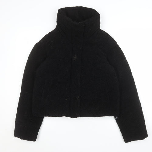 Primark Women's Black 2XS Cropped Fleece Puffer Jacket