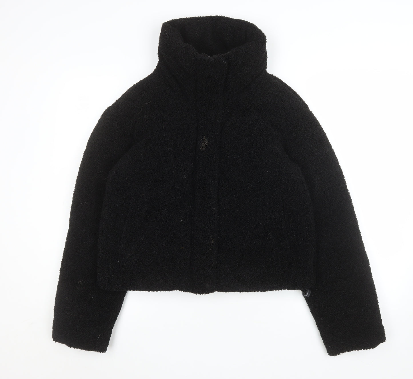 Primark Women's Black 2XS Cropped Fleece Puffer Jacket