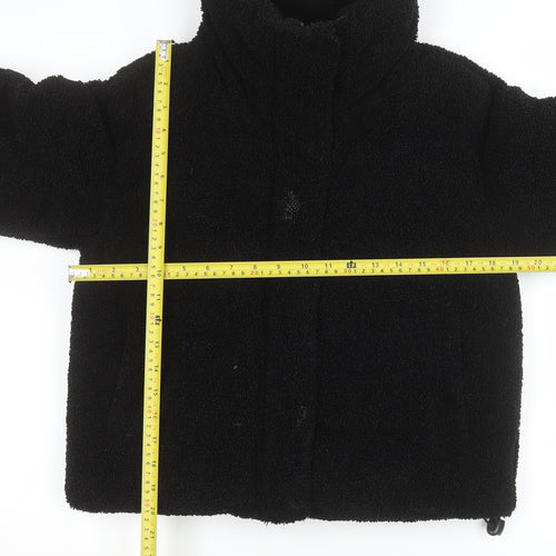 Primark Women's Black 2XS Cropped Fleece Puffer Jacket