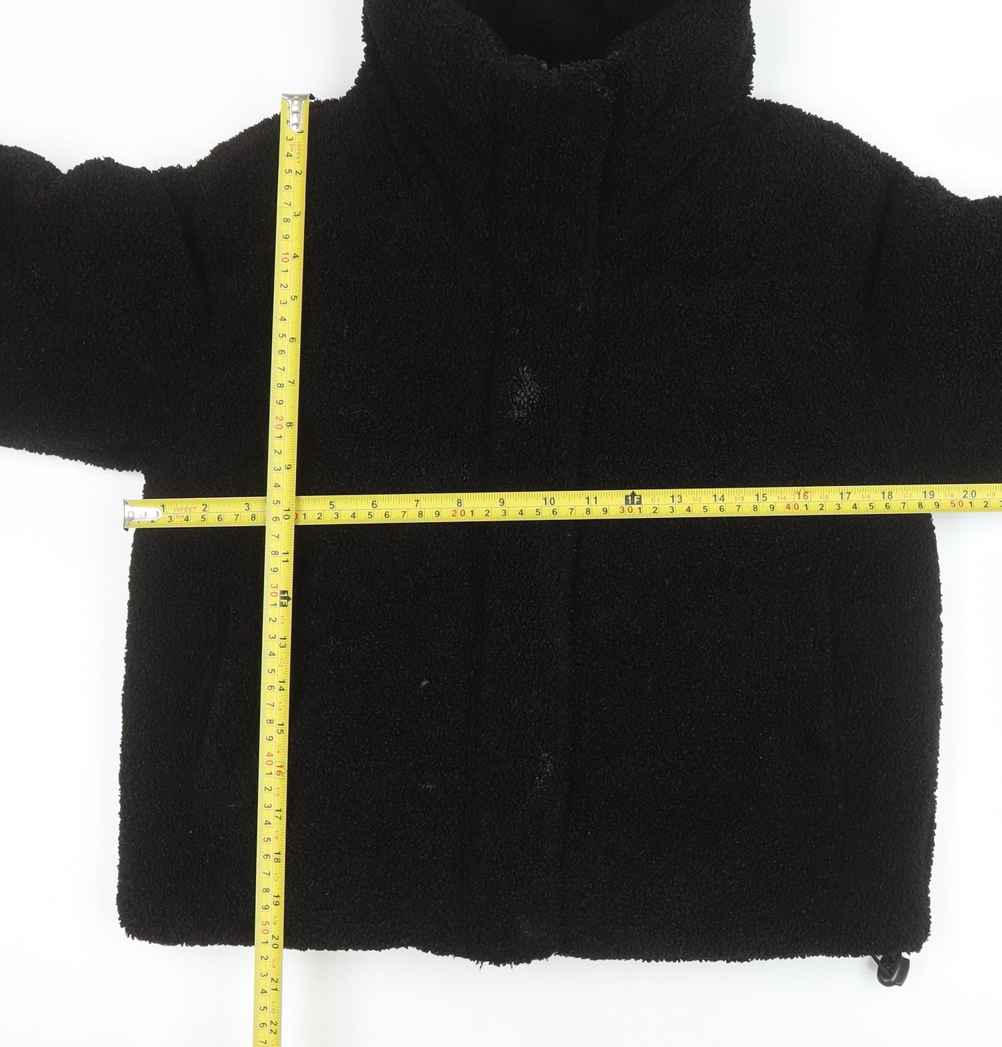 Primark Women's Black 2XS Cropped Fleece Puffer Jacket
