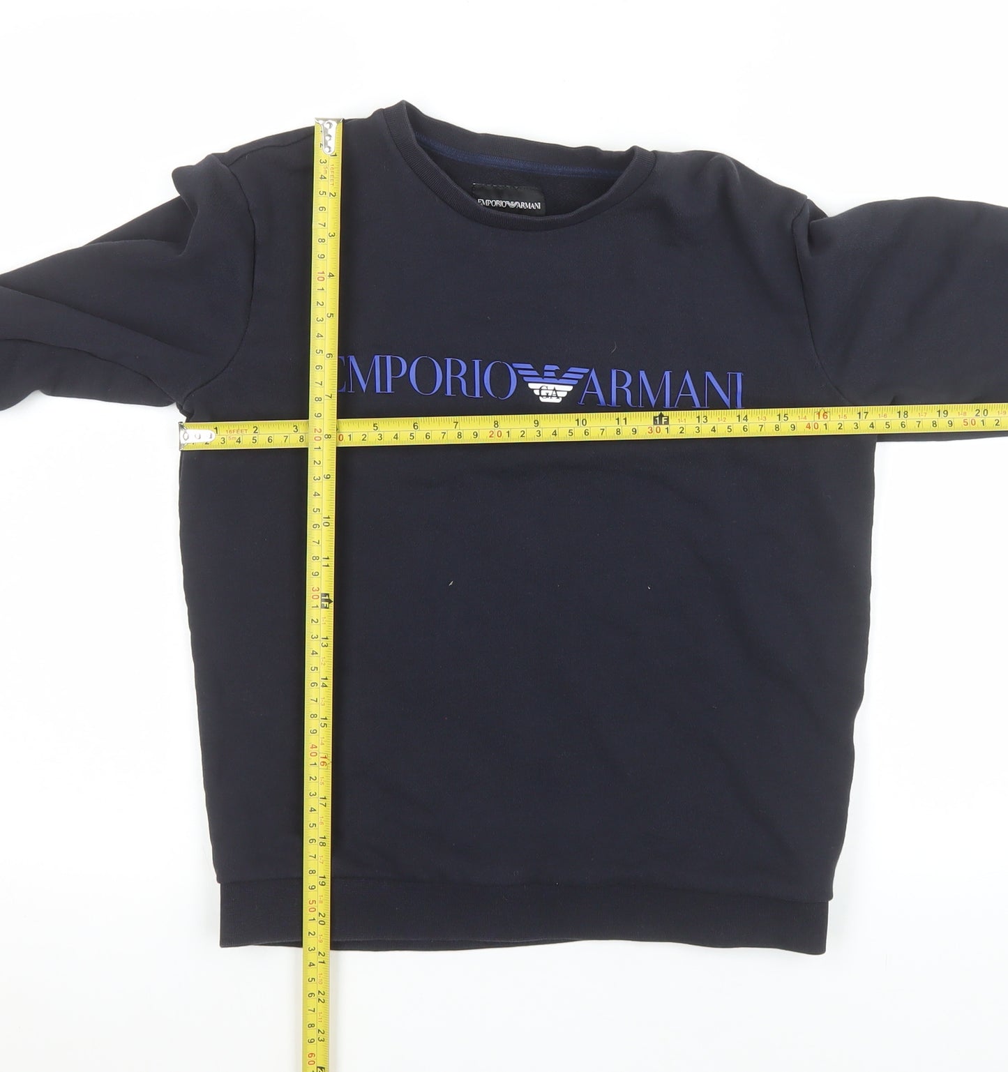 Emporio Armani Boys Black Logo Crew Neck Sweatshirt 14 Years
