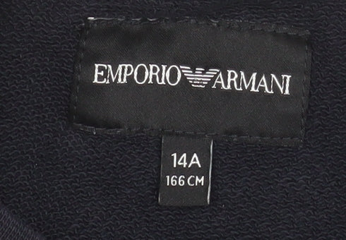 Emporio Armani Boys Black Logo Crew Neck Sweatshirt 14 Years