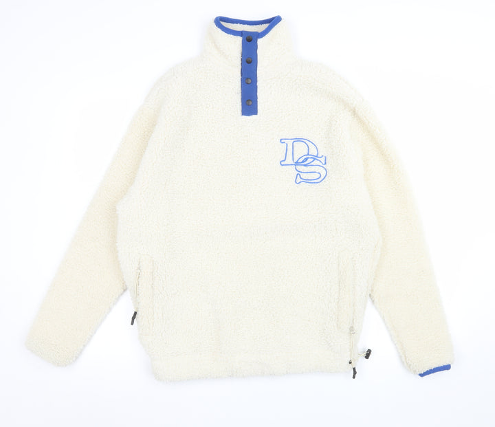 ASOS DESIGN Men's Ivory Fleece Pullover Sweatshirt XS